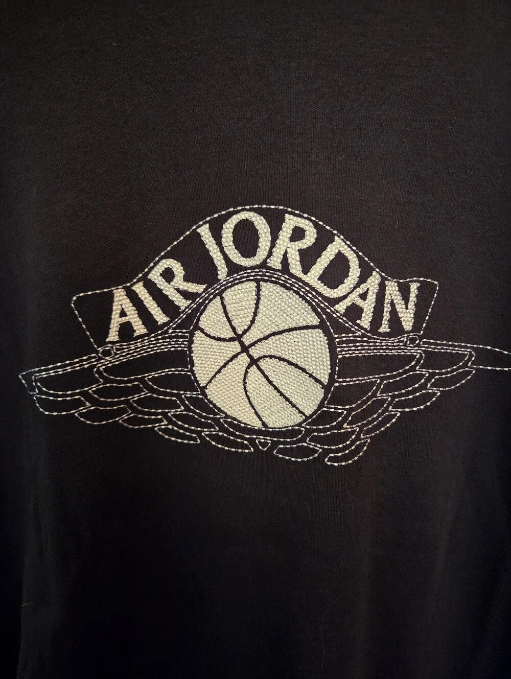 🔥Vintage 2004 Air Jordan Wings Logo Embroidered T-Shirt Men’s XXL Black NWT